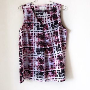 Olive and Oak Abstract Watercolor Blouse Sz Medium